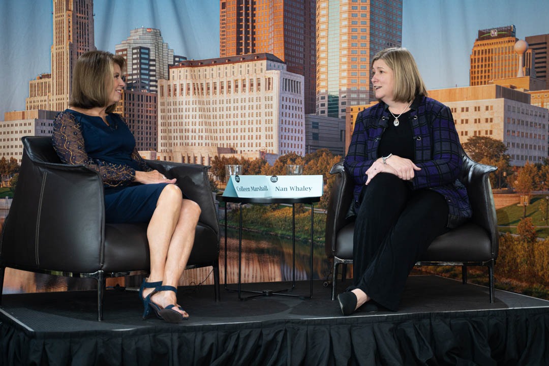 Democrat Candidate for Ohio Governor Nan Whaley, talking with WCMH NBC4's Colleen Marshall